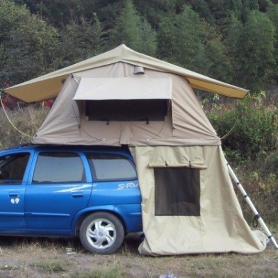 2019 hot sale fibergalss car roof top tent with annex